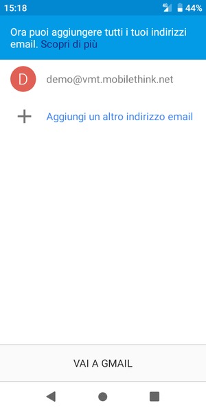 Seleziona VAI A GMAIL