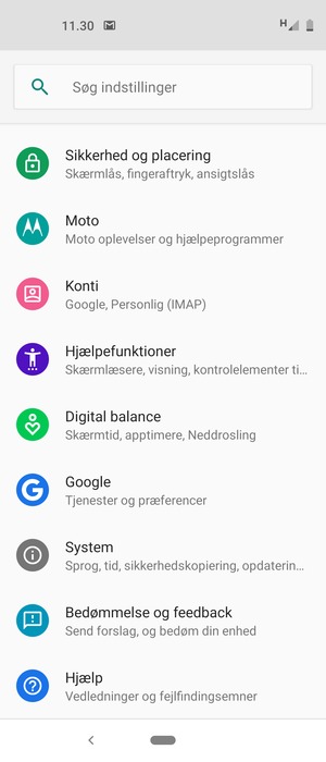 Scroll til og vælg System