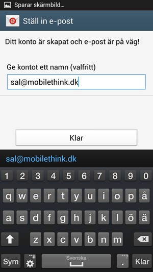 Ge ditt konto ett namn och välj Klar