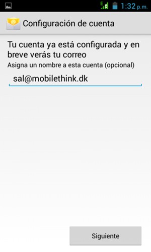 Déle a su cuenta un nombre y seleccione Siguiente