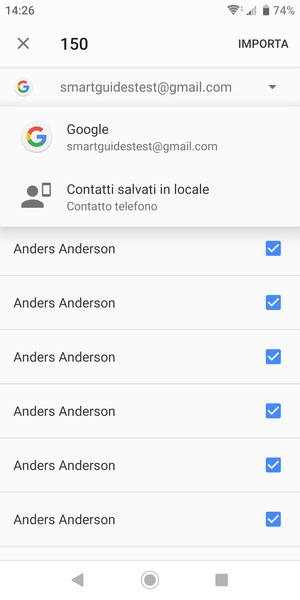 Seleziona il tuo account Google