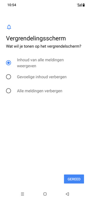 Selecteer uw voorkeursoptie en selecteer KLAAR