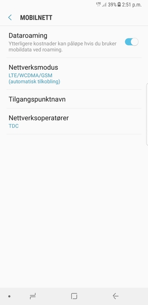 Slå Dataroaming på eller av