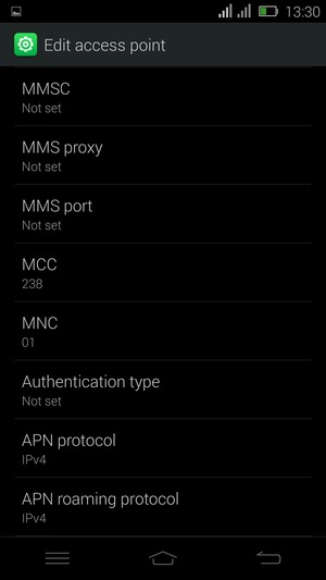 Scroll down and enter MMS information