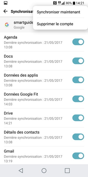 Sélectionnez Synchroniser maintenant