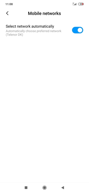 Turn off Select network automatically