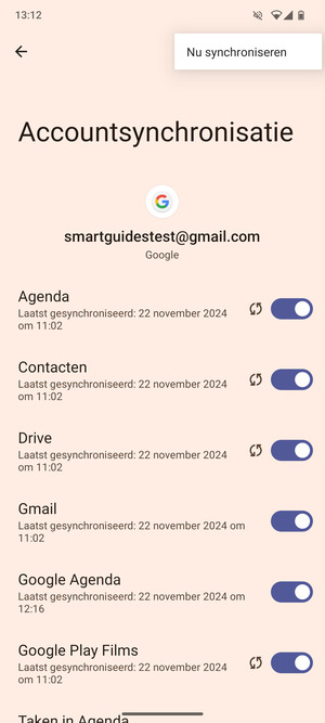 Selecteer Nu synchroniseren