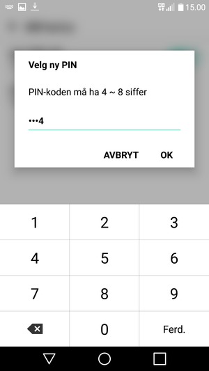 Skriv inn Ny PIN og velg OK