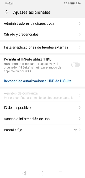 Seleccione Cifrado y credentials