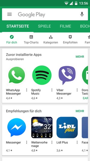 Wählen Sie die Suchleiste