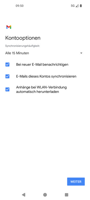 Wählen Sie WEITER