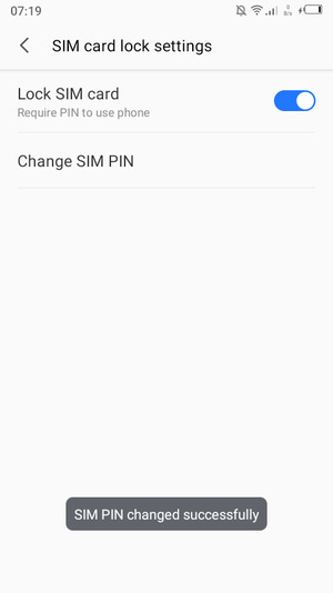 Your SIM PIN has been changed