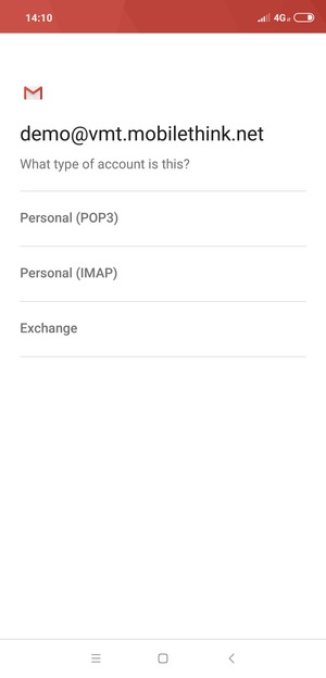 Select Personal (POP3) or Personal (IMAP)