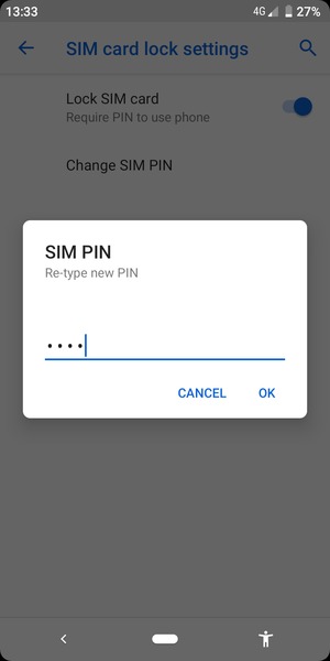 Confirm your new SIM PIN and select OK