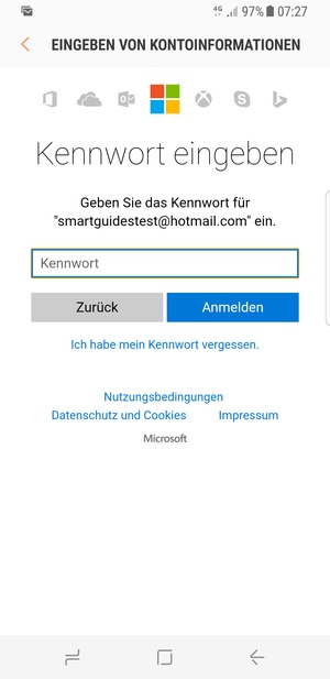 Geben Sie Ihre Passwort ein und wählen Sie Anmelden