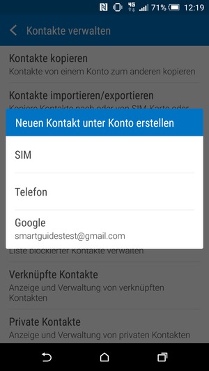 Wählen Sie Google