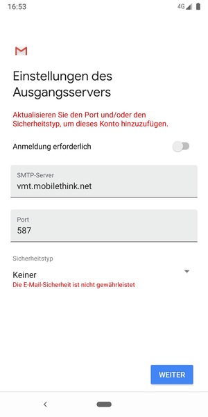 Wählen Sie WEITER