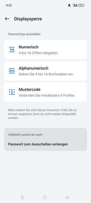 Wählen Sie Mustercode