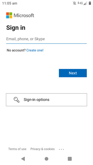 Enter your Email address and select Next