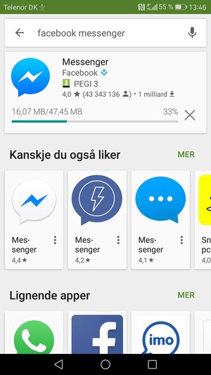 Vent til installasjonen er ferdig