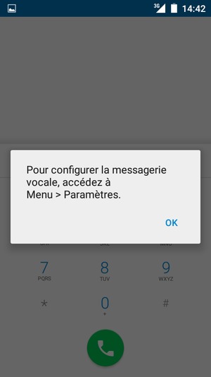 Si votre messagerie vocale n'est pas configurée, sélectionnez OK