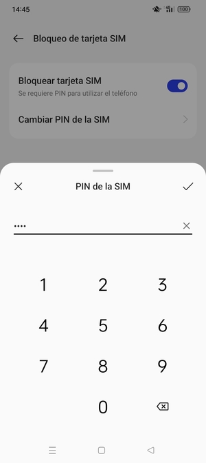 Introduzca su Nuevo PIN de la SIM y seleccione Aceptar