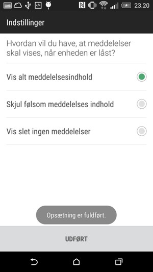 Vælg UDFØRT