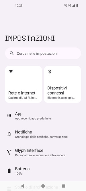 Seleziona Rete e internet