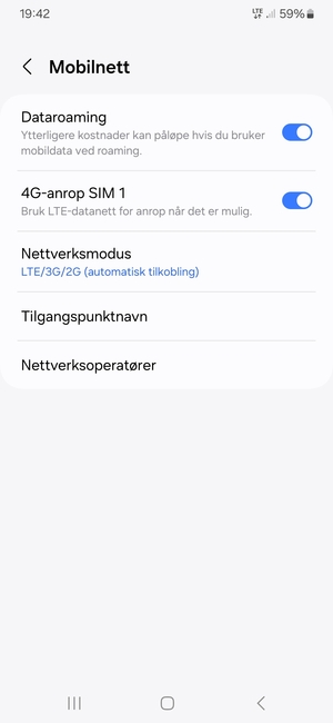 Slå Dataroaming på eller av