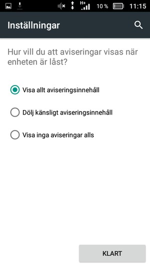 Välj KLART