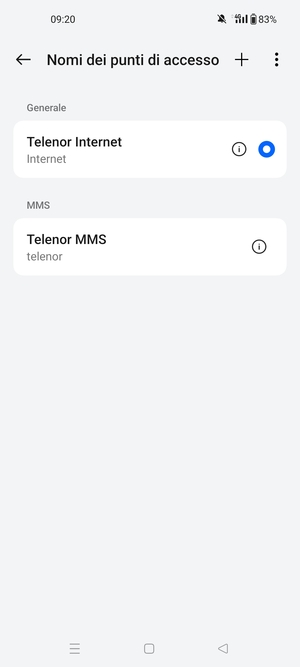 Seleziona il tasto Menu