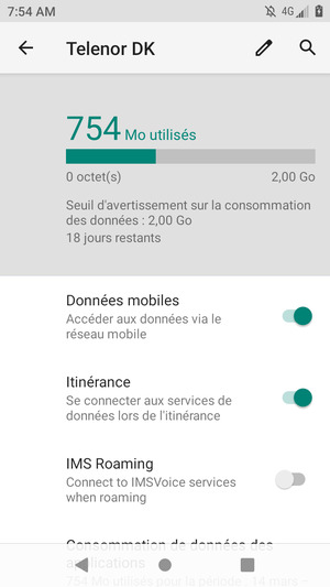 Activer ou désactiver Itinérance