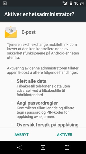 Velg AKTIVER