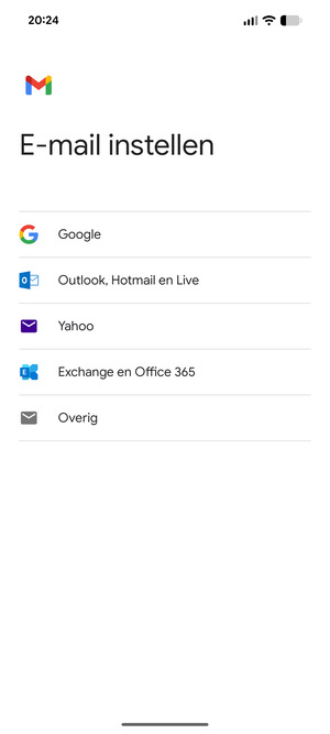 Selecteer Outlook, Hotmail en Live