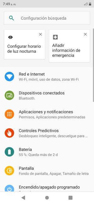 Seleccione Red e Internet