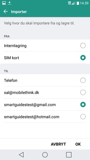 Velg SIM kort