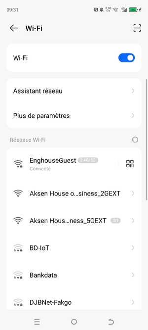 Vous êtes maintenant connecté au réseau Wi-Fi
