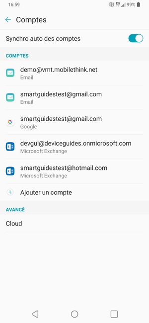 Sélectionnez votre compte Google
