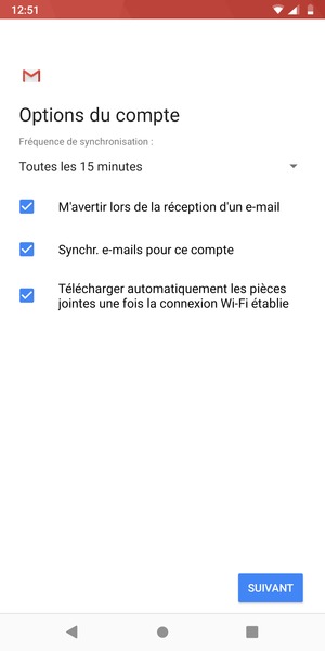 Sélectionnez SUIVANT