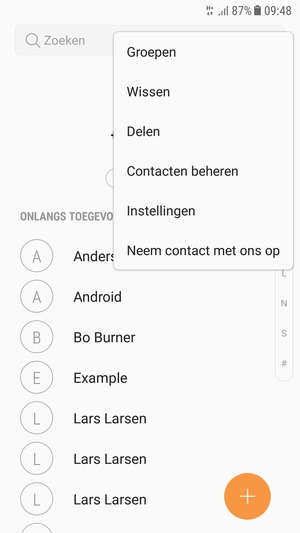Selecteer Contacten beheren