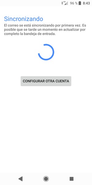 Espere a que el proceso de sincronización finalice