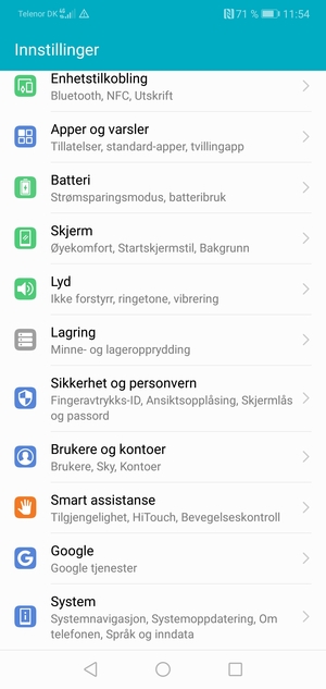 Bla til og velg Sikkerhet og personvern