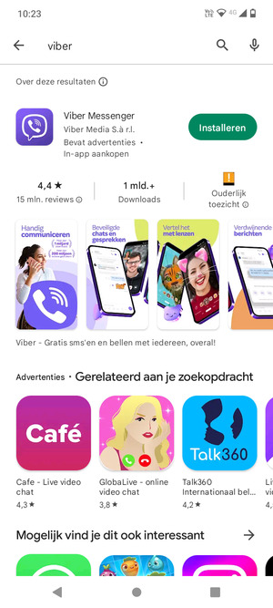 Selecteer de app
