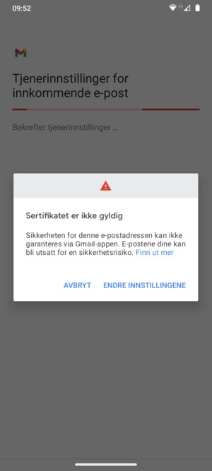 Velg ENDRE INNSTILLINGENE