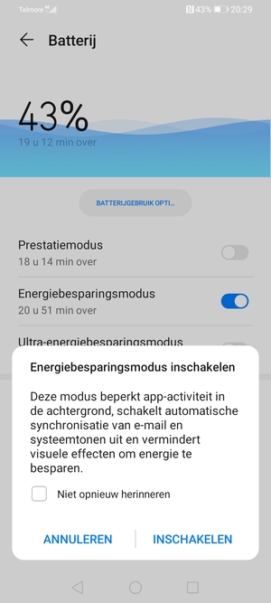 Selecteer INSCHAKELEN