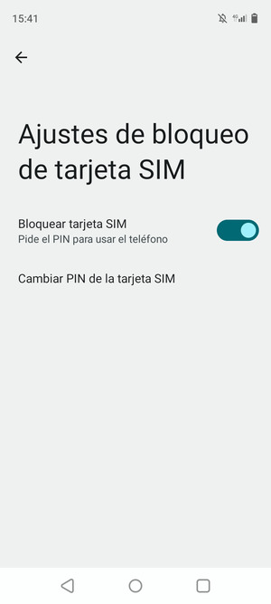 Seleccione Cambiar PIN de la tarjeta SIM
