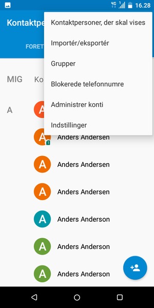 Vælg Importér/eksportér