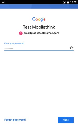 Enter your password and select Next
