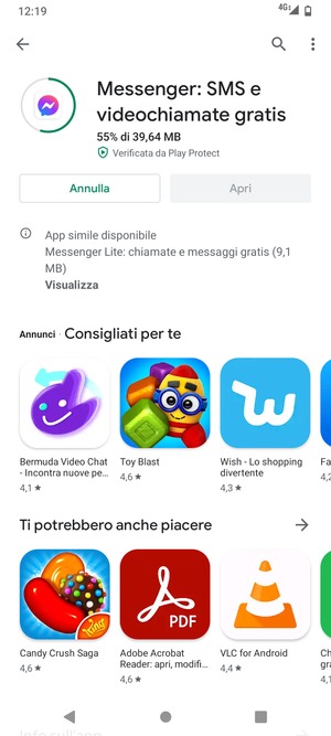 Attendi il completamento del processo di installazione