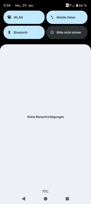 Ziehen Sie erneut das obere Menü nach unten